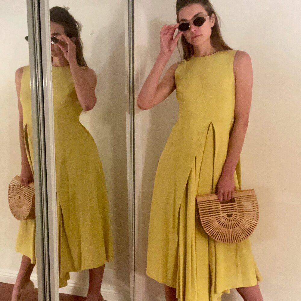 Lafayette 148 Spring 2023 RTW dress in bright citrine